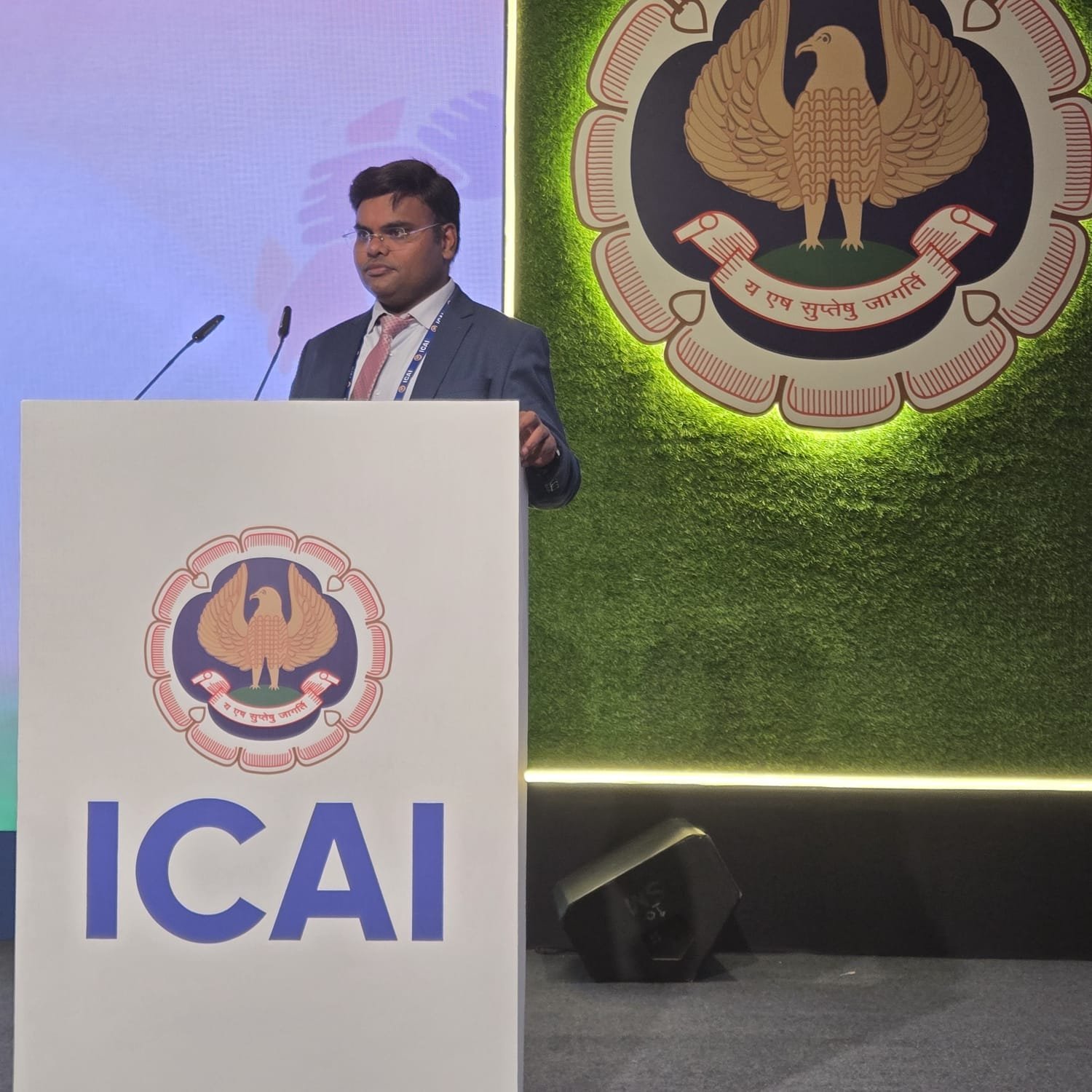 CA Himanshu Goel speaking at ICAI event
